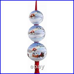 Zakopane Sleigh Ride Finial Polish Glass Christmas Tree Topper