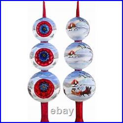 Zakopane Sleigh Ride Finial Polish Glass Christmas Tree Topper
